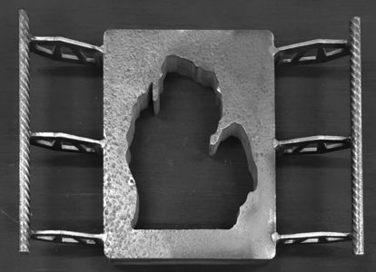 Alex Partak, Robert Johnson, Victoria Rose - 1" thick steel mold for cast glass