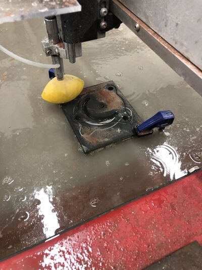 Cutting in water jet