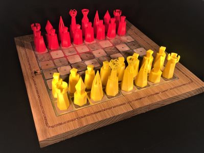 Chase Schober - 3d printed chess pieces, CNC milled board with magnetic inserts