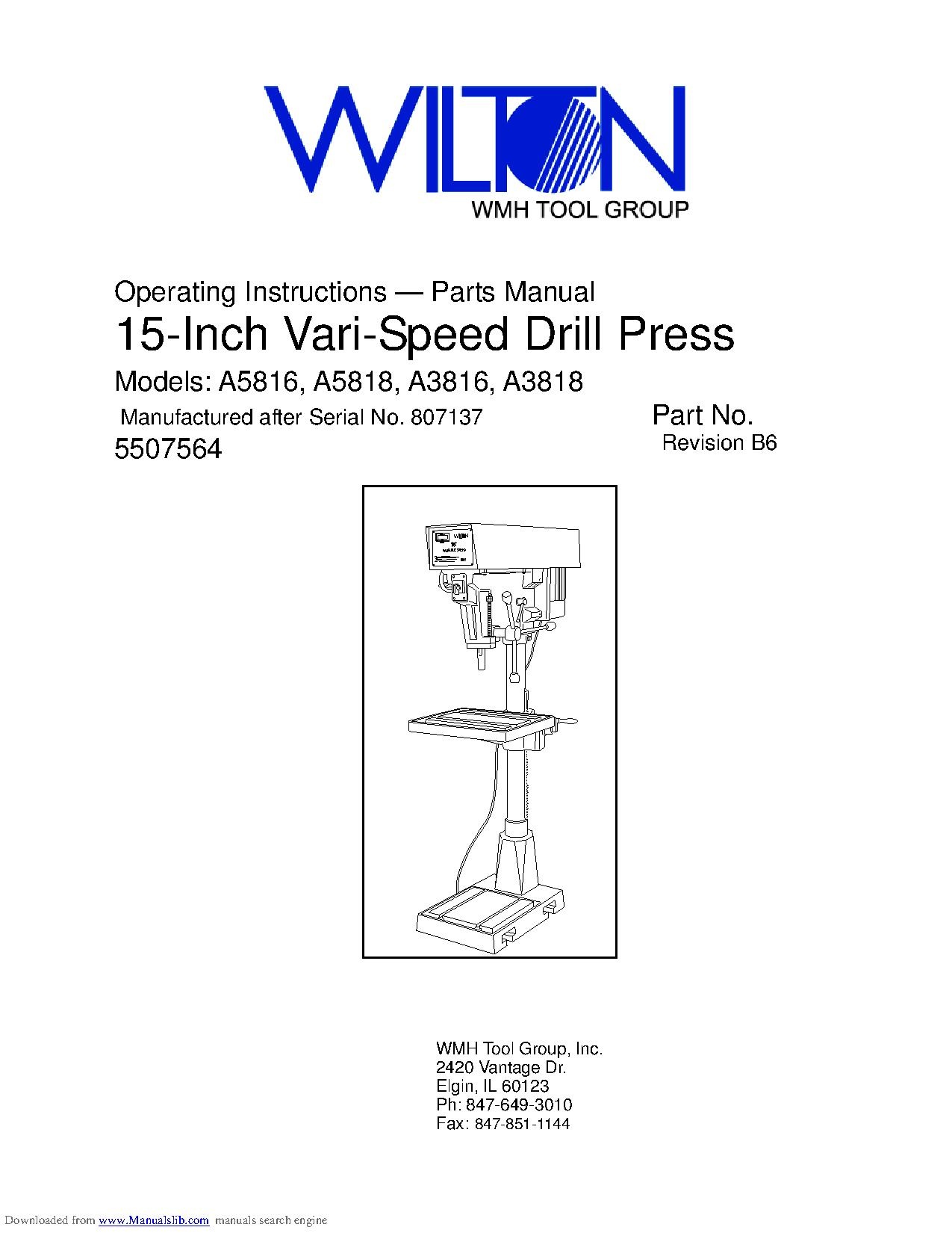 Wilton 15 inch drill press A5816.pdf