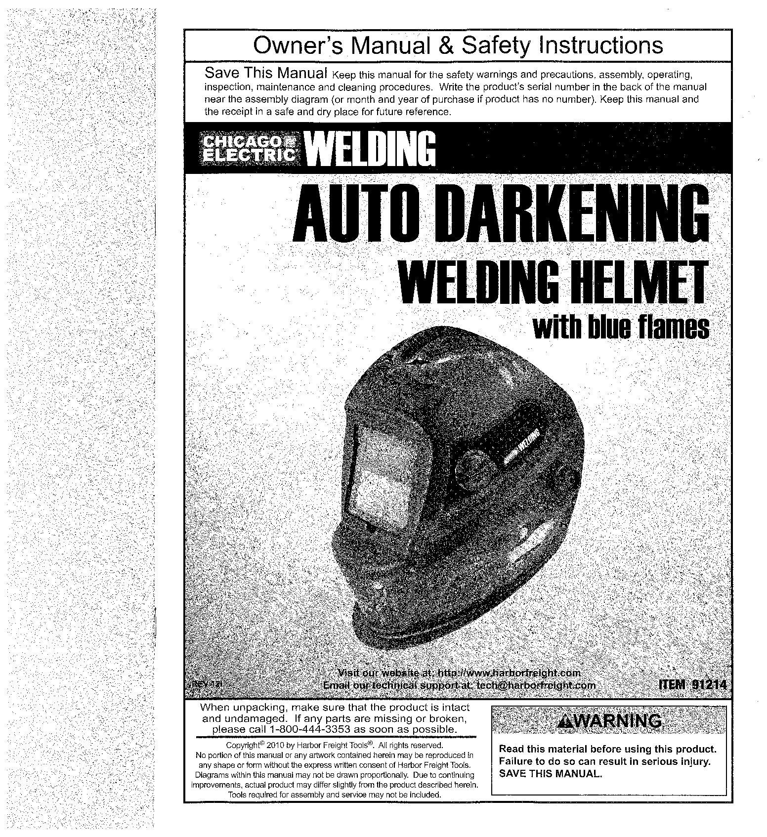 Chicago Electric automatic welding helmet.pdf