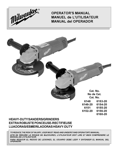 File:Milwaukee 6153 4 inch angle grinder.pdf