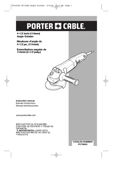 File:Porter Cable PC750AG 4.5 inch angle grinder.pdf