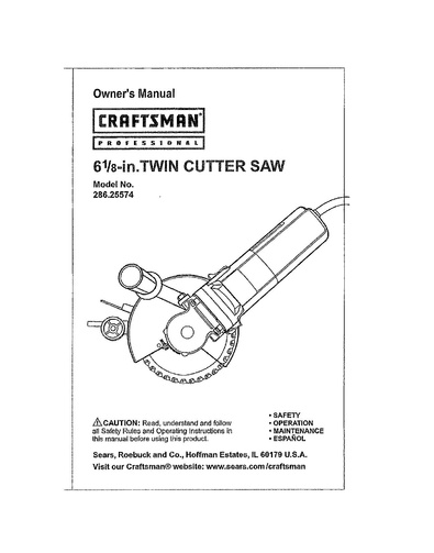 File:Craftsman 6.125 inch twin cutter circular saw.pdf ...
